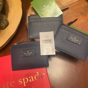 Kate Spade Coin Purse Credit Card Case in Navy Blue NWT